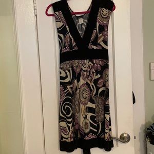 Zenobia plus size sleeveless dress, purple/black.